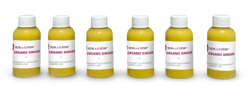 SpaJuiceBar's 6 pack of 2oz organic ginger for when you don't have the time to make it.