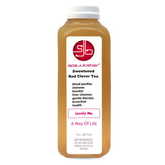SpaJuiceBar Sweetened Red Clover Tea, red clover, agave, filtered water